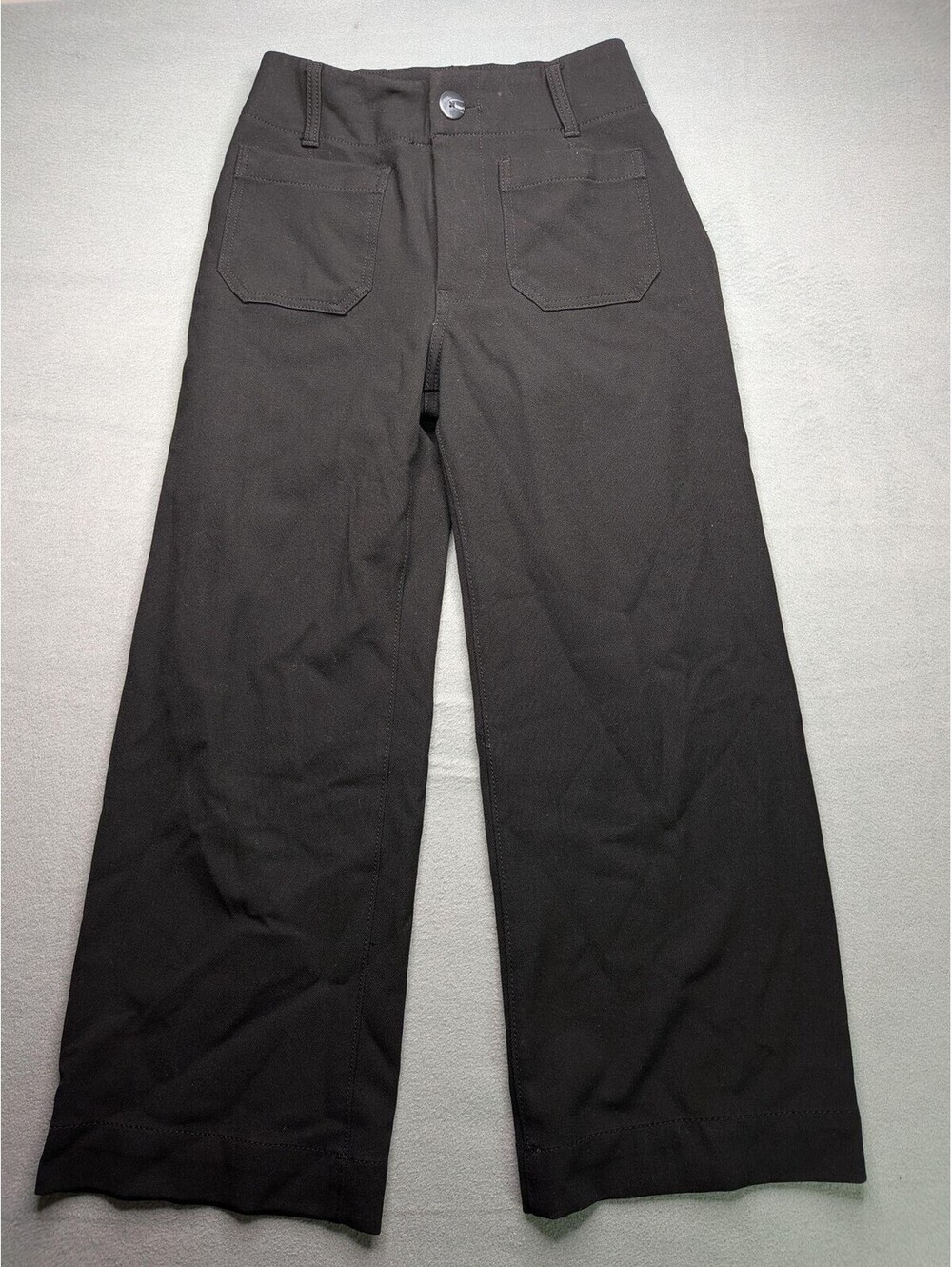 Maeve The Colette Pants Womens 26 Black Twill Cropped Wide Leg Pockets Casual